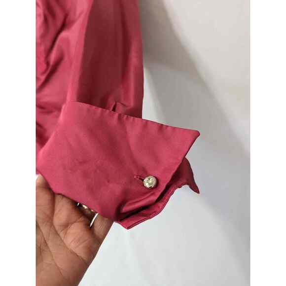 Talbots Pure 100% Silk Pink Ruched Gathered Front Blouse Womens Size 20W Career - Picture 3 of 12